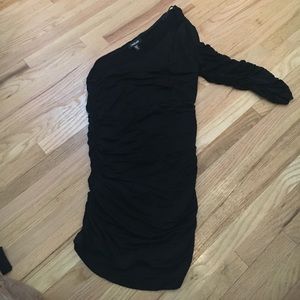 BEBE One Shoulder Top with mesh details